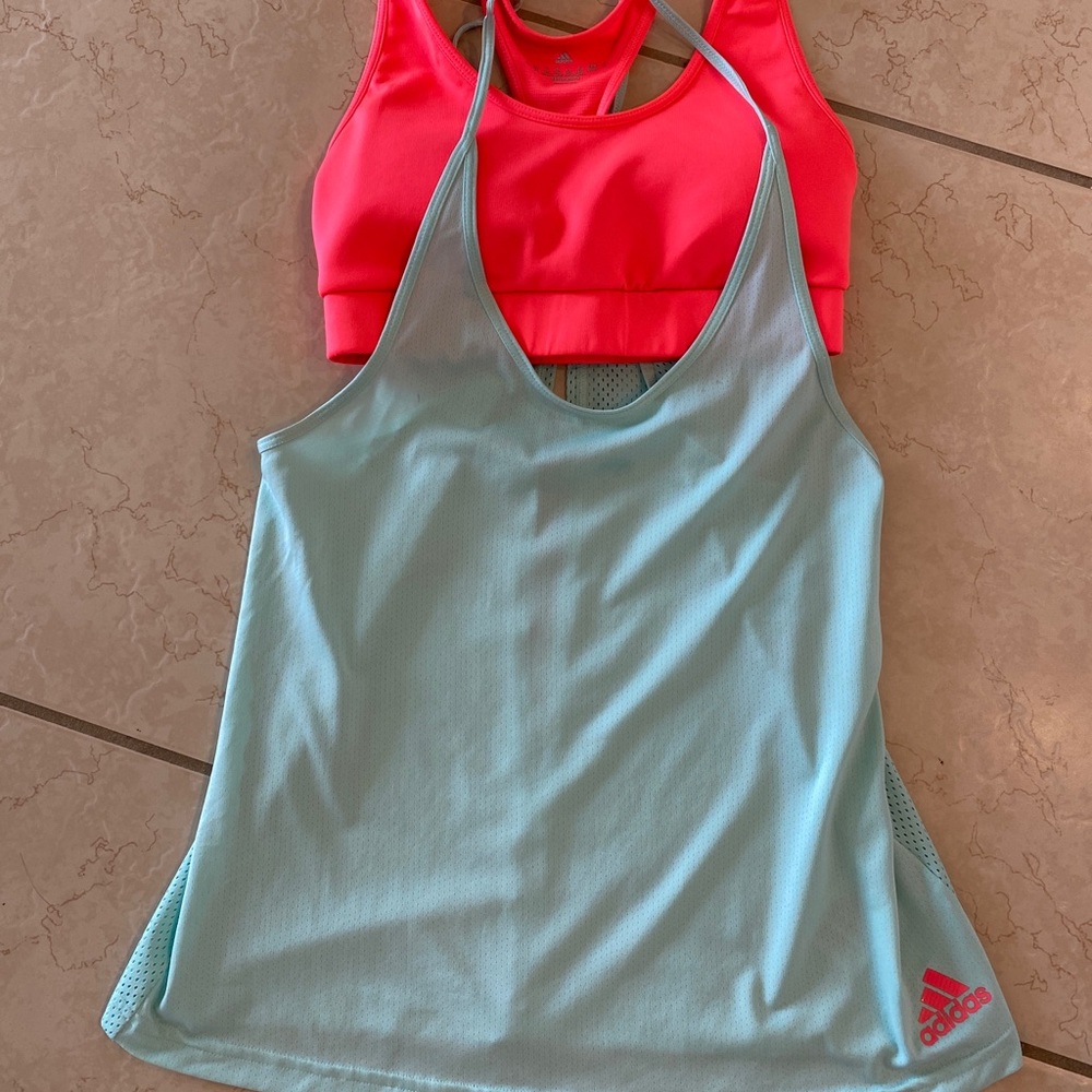 Adidas XS Womens Sports Top Climacool Attached Bra